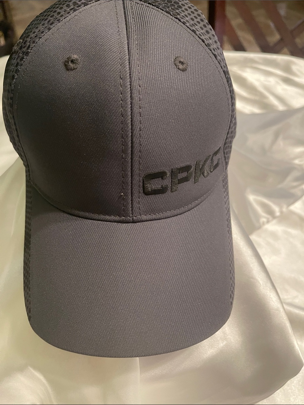 Sport-Tek Gray/Black Mesh Baseball Cap